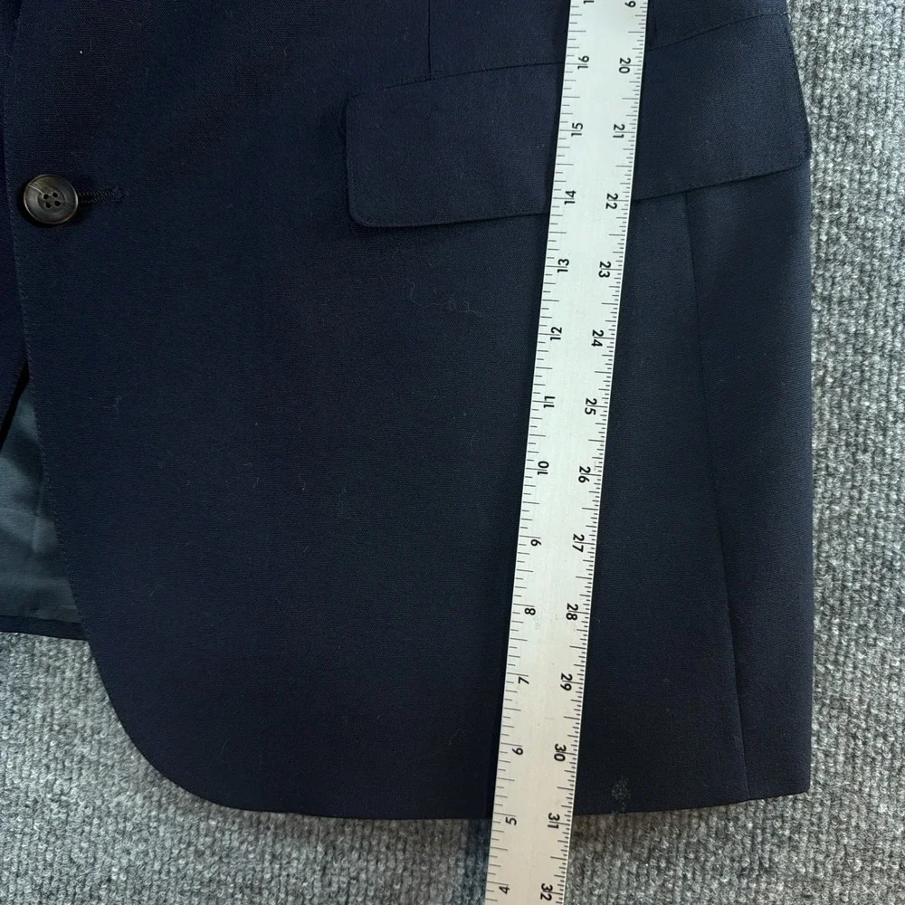Vintage Nordstrom Mens Navy Virgin Wool Blazer Sport Coat Union Made in USA 42R